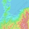 Mapa topográfico Toyama Prefecture, altitud, relieve