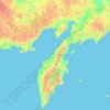 Mapa topográfico Камчатский край, altitud, relieve
