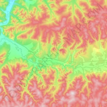 Mapa topográfico Арей, altitud, relieve