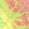 Mapa topográfico Area F (Horsefly/Likely/150 Mile House), altitud, relieve