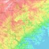Mapa topográfico Condado de Baltimore, altitud, relieve