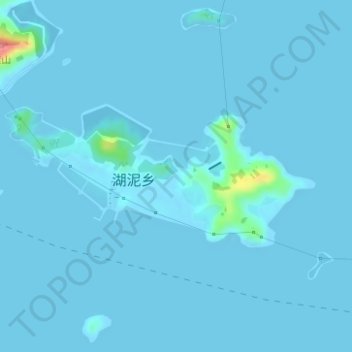 Mapa topográfico 湖泥山岛, altitud, relieve