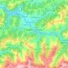 Mapa topográfico Llangréu/Langreo, altitud, relieve