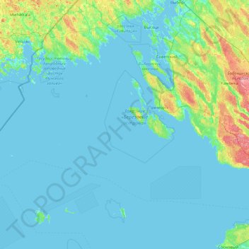 Mapa topográfico Приморское городское поселение, altitud, relieve