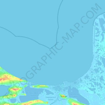 Mapa topográfico Темрюкский залив, altitud, relieve