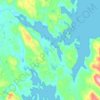 Mapa topográfico Thorne Bay, altitud, relieve