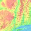 Mapa topográfico Hudson River, altitud, relieve