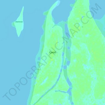 Mapa topográfico Сухой, altitud, relieve