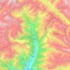 Mapa topográfico Manali, altitud, relieve