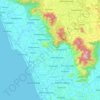Mapa topográfico Kozhikode district, altitud, relieve