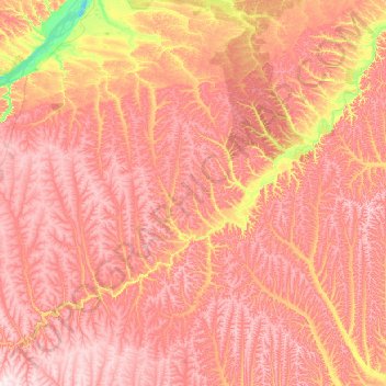 Mapa topográfico Амгинский улус, altitud, relieve