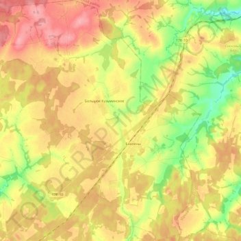 Mapa topográfico Бавленское сельское поселение, altitud, relieve