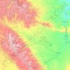 Mapa topográfico Wind River, altitud, relieve