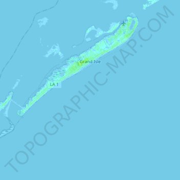 Mapa topográfico Grand Isle, altitud, relieve