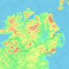 Mapa topográfico Ulster, altitud, relieve
