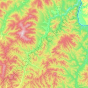 Mapa topográfico Будюмкан, altitud, relieve