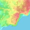 Mapa topográfico Mangilao, altitud, relieve