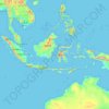 Mapa topográfico Indonesia, altitud, relieve