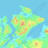 Mapa topográfico Inishowen Municipal District, altitud, relieve