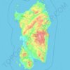 Mapa topográfico Sardegna, altitud, relieve