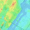 Mapa topográfico Manhattan Community Board 8, altitud, relieve