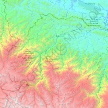 Mapa topográfico Camanti, altitud, relieve