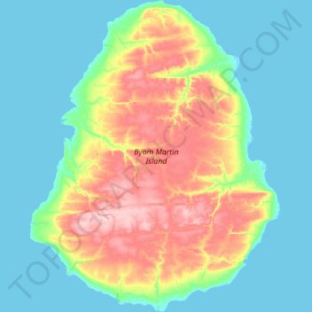 Mapa topográfico Byam Martin Island, altitud, relieve