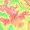 Mapa topográfico Columbia Icefield, altitud, relieve