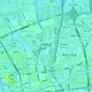 Mapa topográfico 文晖街道, altitud, relieve