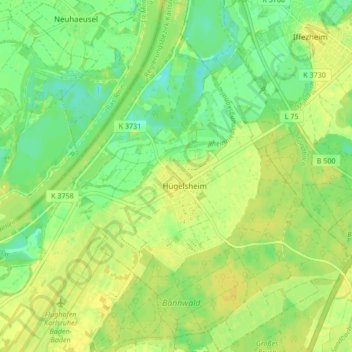 Mapa topográfico 76549, altitud, relieve