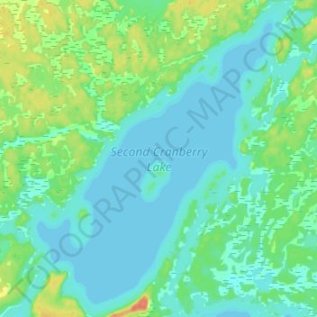 Mapa topográfico Second Cranberry Lake, altitud, relieve