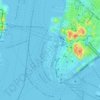 Mapa topográfico Battery Park City, altitud, relieve