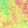 Mapa topográfico Fränkische Alb, altitud, relieve