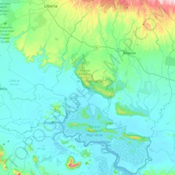 Mapa topográfico Pijije, altitud, relieve