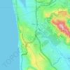 Mapa topográfico Daly City, altitud, relieve