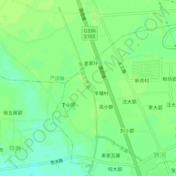 Mapa topográfico 神灵站主干渠, altitud, relieve