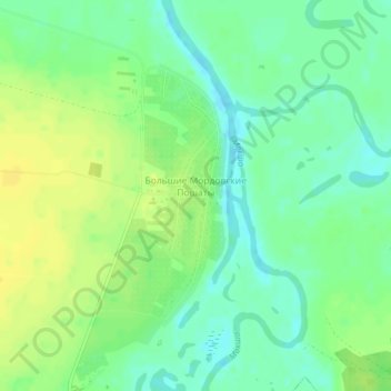 Mapa topográfico Большие Мордовские Пошаты, altitud, relieve