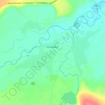 Mapa topográfico Сычёвка, altitud, relieve