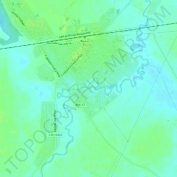 Mapa topográfico Волот, altitud, relieve