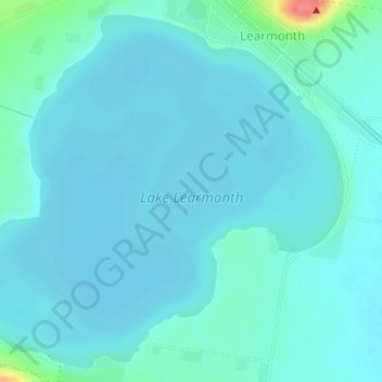 Mapa topográfico Lake Learmonth, altitud, relieve