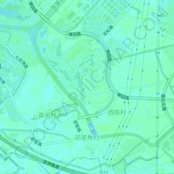 Mapa topográfico 吴淞江, altitud, relieve