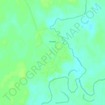 Mapa topográfico Чумара, altitud, relieve