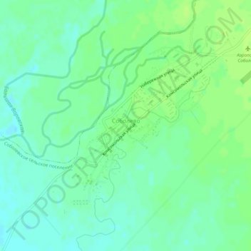 Mapa topográfico Соболево, altitud, relieve