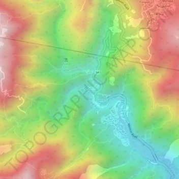 Mapa topográfico Bued River, altitud, relieve