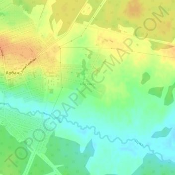 Mapa topográfico Кисляки, altitud, relieve