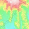 Mapa topográfico Root Glacier, altitud, relieve