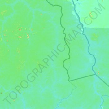 Mapa topográfico Rio Xié, altitud, relieve