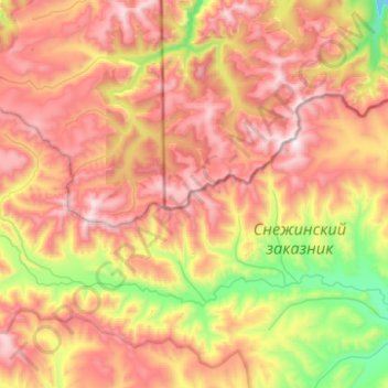 Mapa topográfico хребет Хамар-Дабан, altitud, relieve