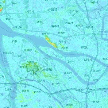 Mapa topográfico 东海水道, altitud, relieve