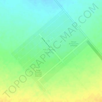 Mapa topográfico Nova Santa Rosa, altitud, relieve